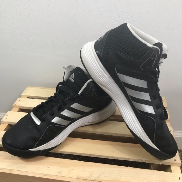 adidas Shoes | Adidas Cloudfoam Black White High Top Sneakers | Poshmark
